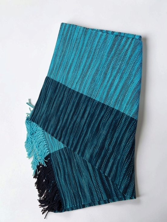 Accessories - Handwoven Blue Ombre Shawl